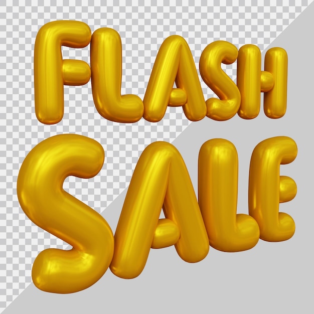 3d rendering of flash sale text with modern style