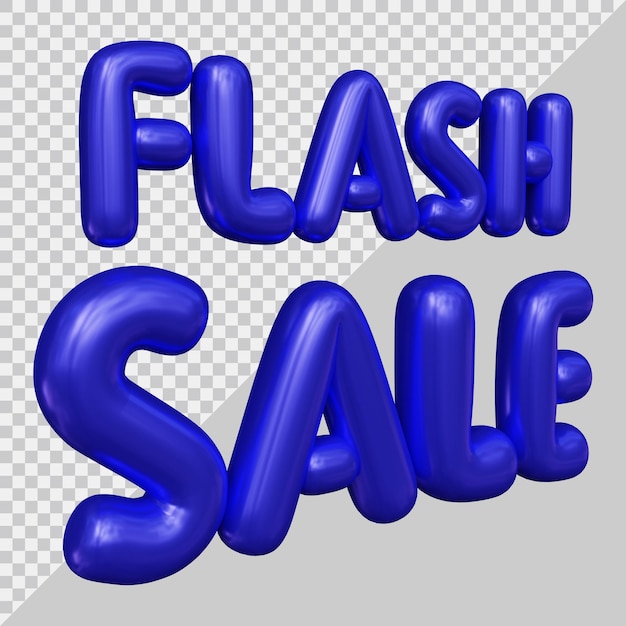 3d rendering of flash sale text with modern style