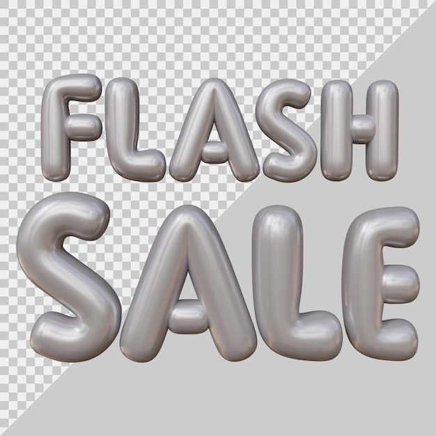 3d rendering of flash sale text with modern style