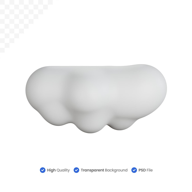 3D Rendering flat clouds isolated