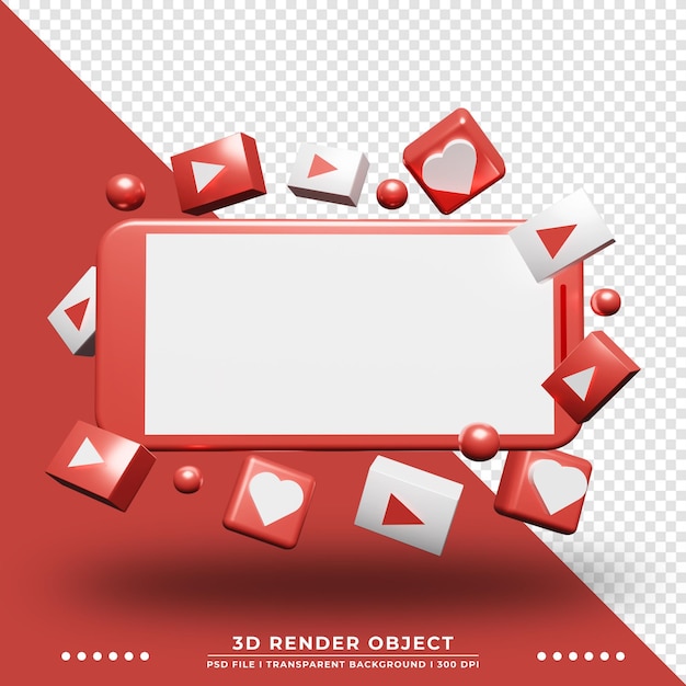 3d-рендеринг плавающего смартфона с орнаментом приложения значка