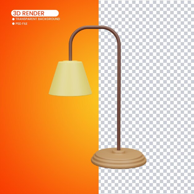 PSD 3d rendering of floor lamp for social media