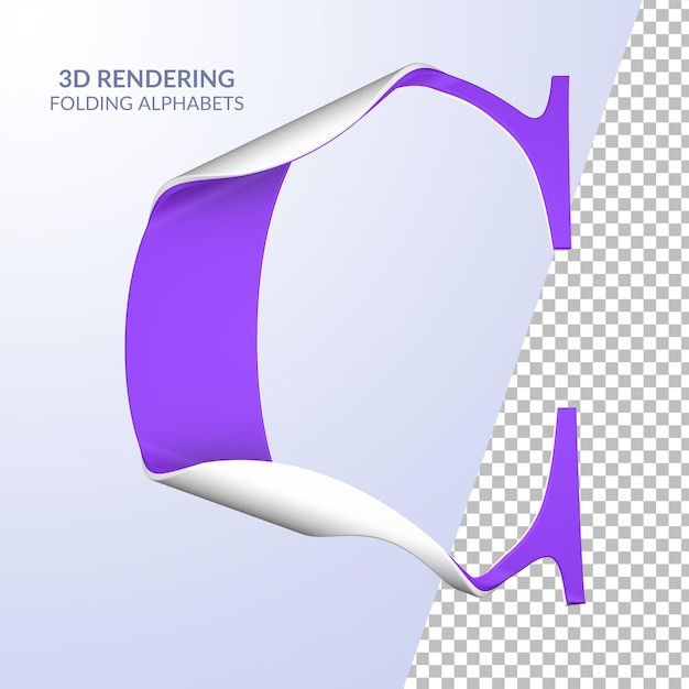 PSD 3d rendering of folded letters