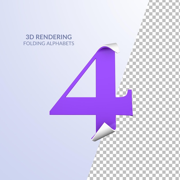 3d rendering of folded number