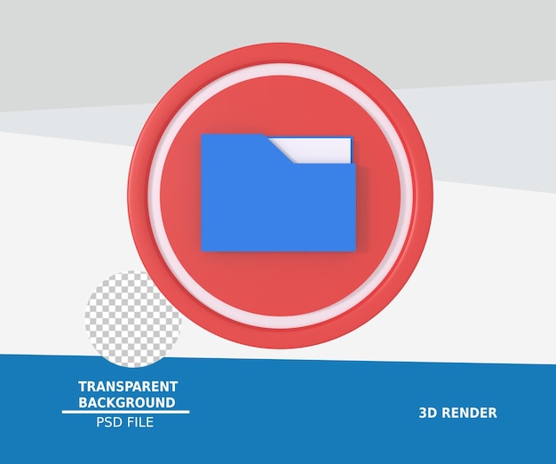 PSD 3d rendering of folder icons