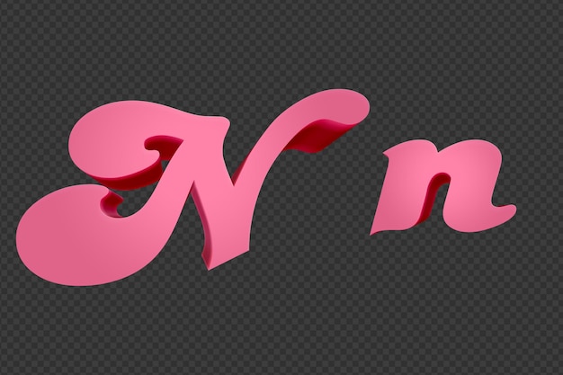 3d rendering Font Cartoon style lowercase And uppercase Letters