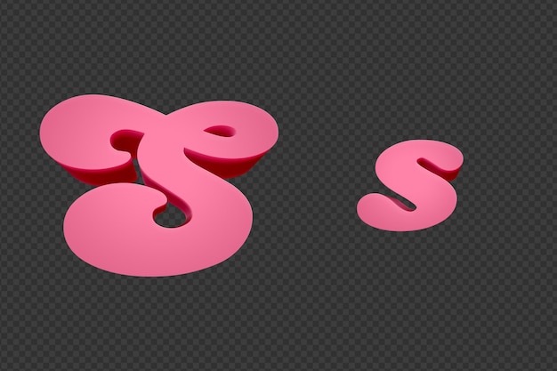 Premium PSD | 3d rendering Font Cartoon style lowercase And uppercase