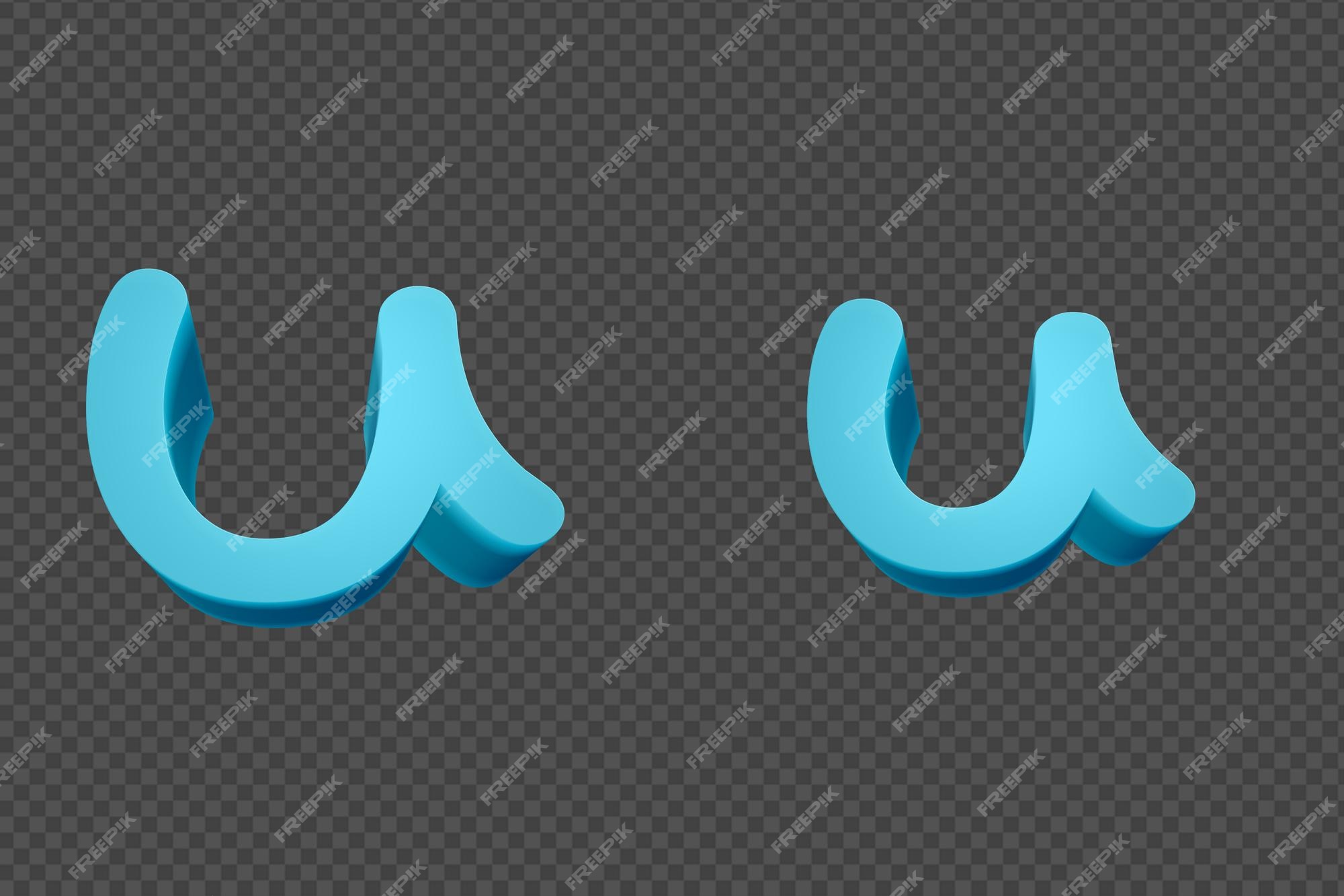 Premium PSD | 3d rendering font cartoon style lowercase and uppercase
