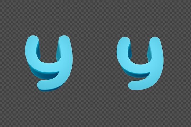 3d rendering font cartoon style lowercase and uppercase letters