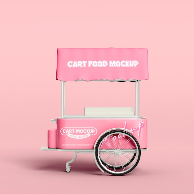 PSD rendering 3d del mockup del carrello alimentare