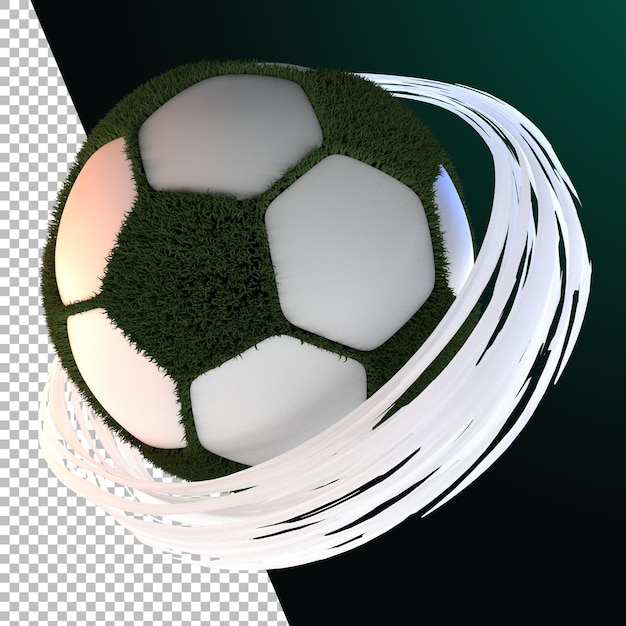 3d rendering calcio calcio erba palla grafica