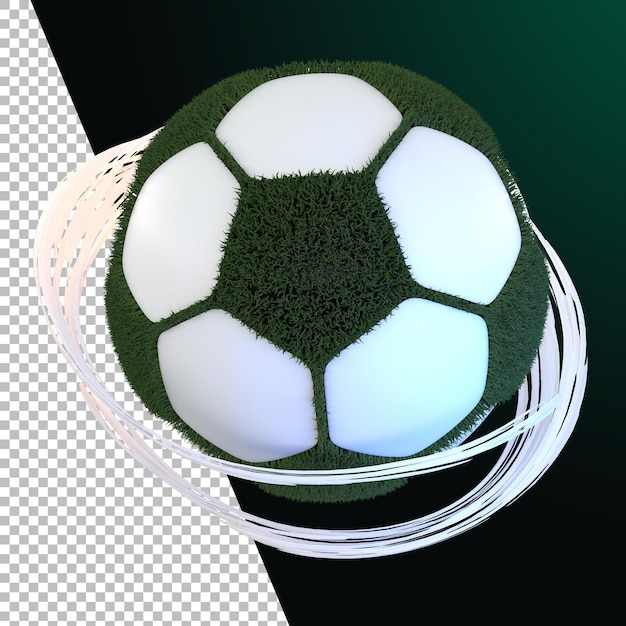 PSD 3d rendering calcio calcio erba palla grafica