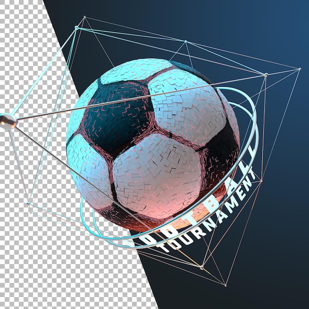 PSD rendering 3d di calcio torneo di calcio grafico