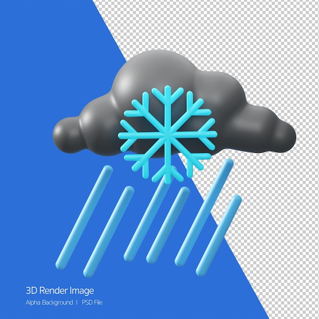 PSD rendering 3d delle previsioni meteo 'sleet night' isolato