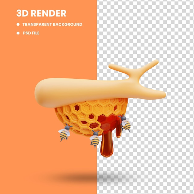 森の蜂の巣アイコン イラストの 3 d レンダリング