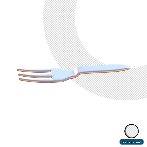 PSD 3d rendering fork stainless steel