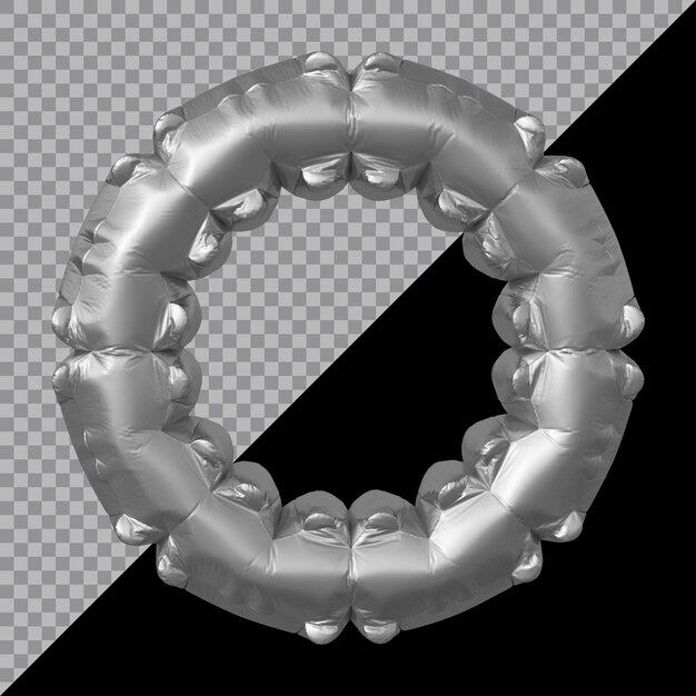 PSD 3d rendering of frame balloon silver