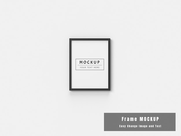 PSD 3d rendering frame mockup on white background