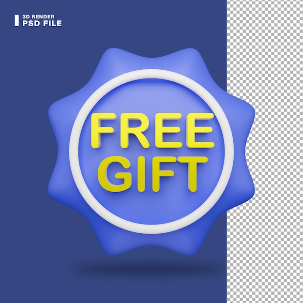 3d rendering free gift sale label icon