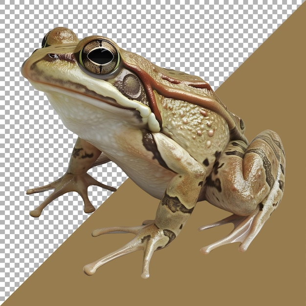 3D Rendering of a Frog on Transparent Background Ai Generated