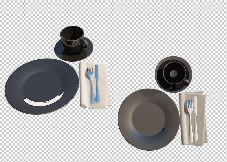 PSD 3d rendering furniture and accessory