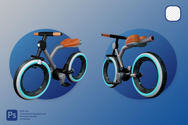 3d rendering of the future bike from front and back angles