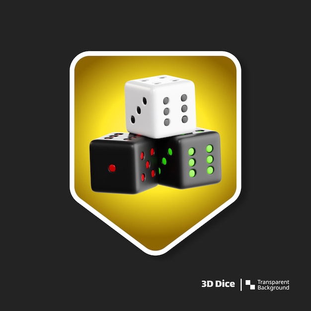 PSD 3d rendering game asset dice