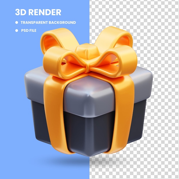 游戏图标的3D渲染, 黄金礼品盒