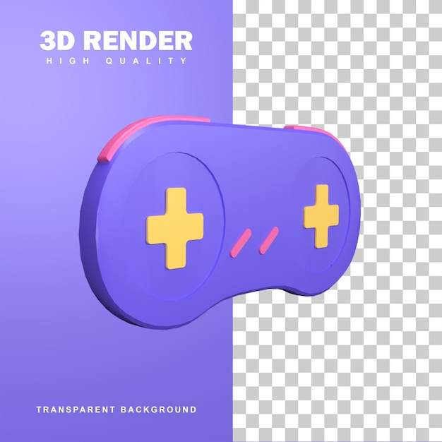 Gamepad di rendering 3d per giocare ai videogiochi.