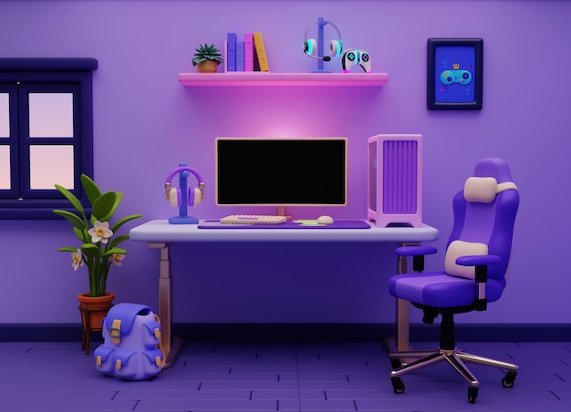 3D-рендеринг иллюстрации игровой комнаты