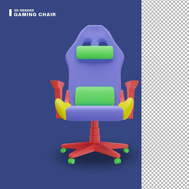 PSD 3d rendering gaming chair icon