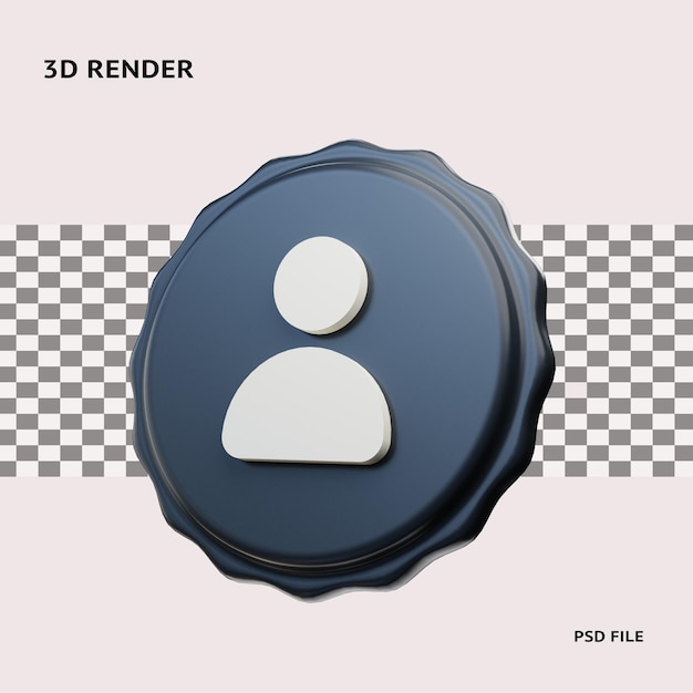 3d-rendering gebruikersaccount pictogram illustratie object met transparante achtergrond