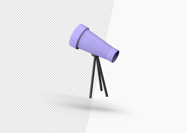 3d-rendering geïsoleerd telescoop pictogram