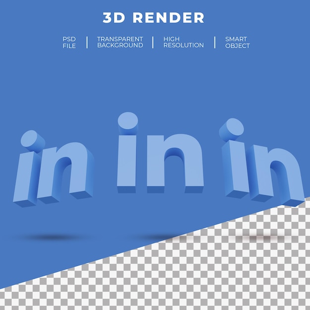 3d-rendering gekoppeld in logo geïsoleerd