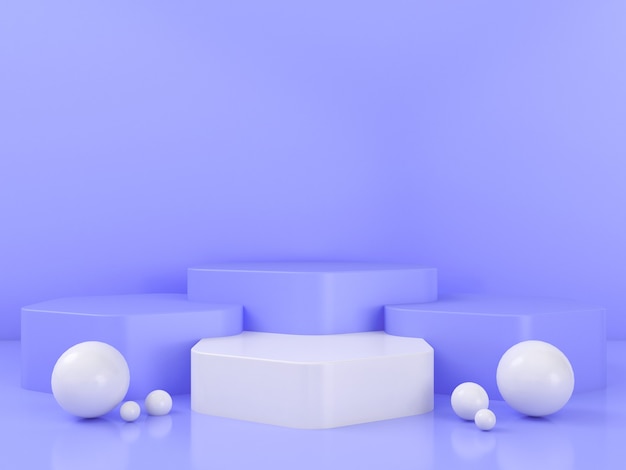 3D Rendering of Geometric Shape Podium Display Mockup