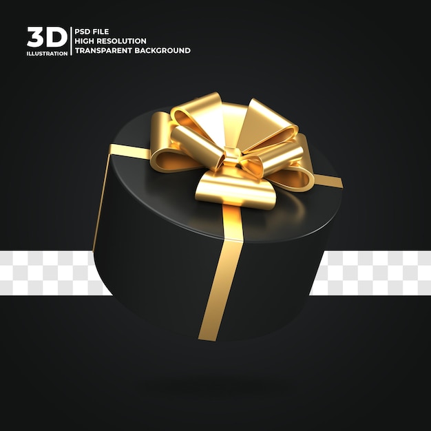 3D-rendering geschenkdoos pictogram luxe goud Premium Psd