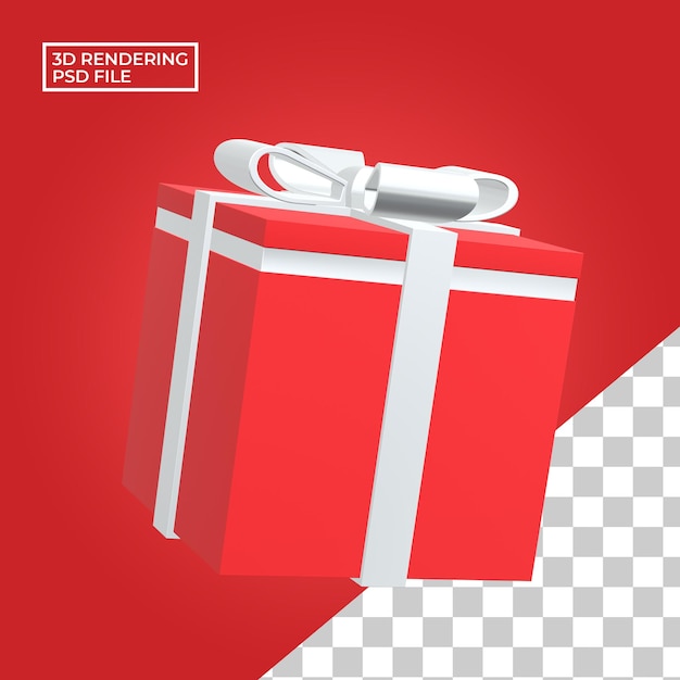 3d-rendering geschenkdoos pictogram premium psd