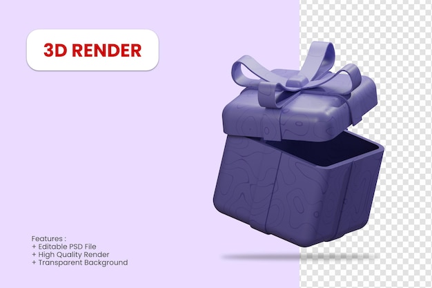 3d rendering gift icon isolated. suitable for e-commerce or shopping promo illustration