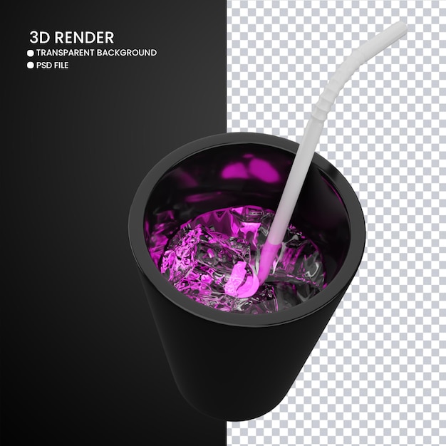 3d rendering of glass with ice