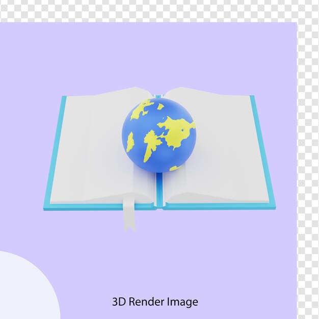 PSD 3d rendering of global world knowledge