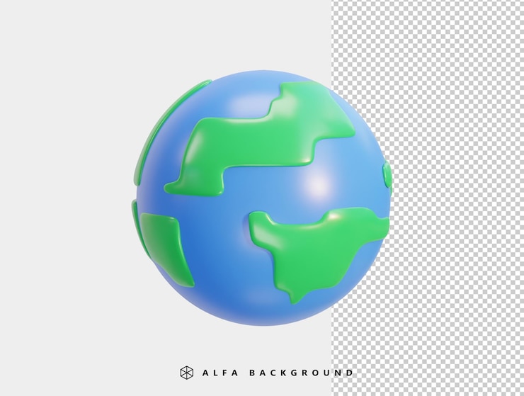 PSD a 3d rendering of a globe with the words alfalfa background