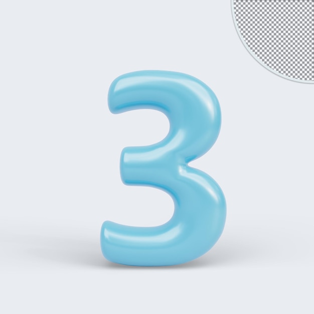 3d rendering of glossy soft text effect number 3