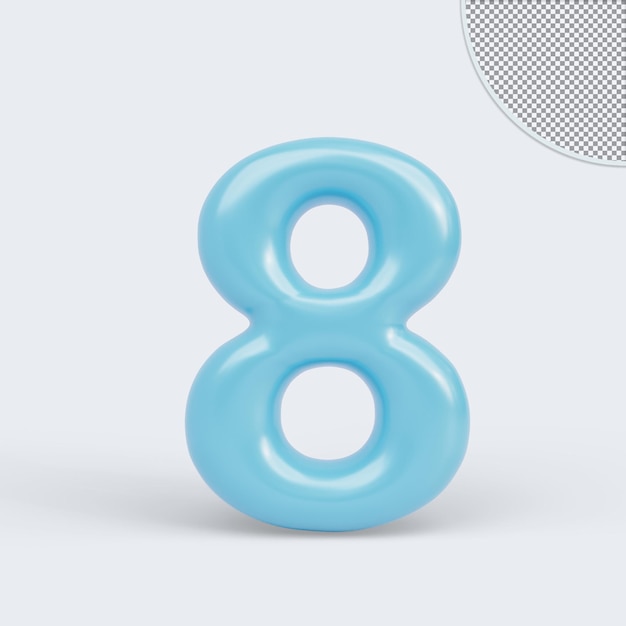 PSD 3d rendering of glossy soft text effect number 8