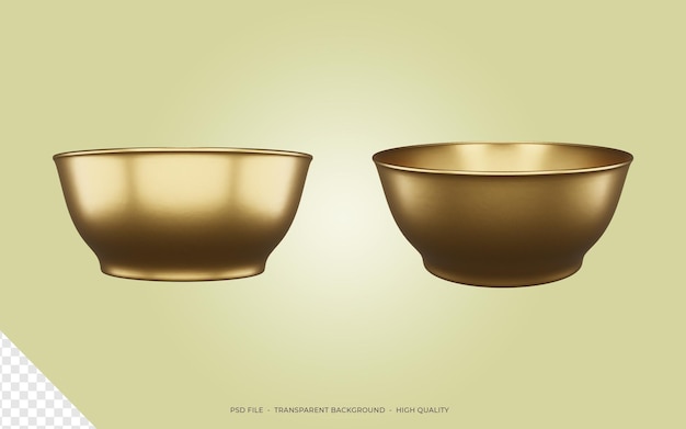 3d rendering gold bowl