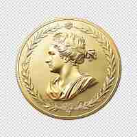 PSD 3d rendering gold coin isolated on transparent background png