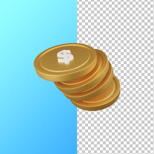 3d rendering of gold coin