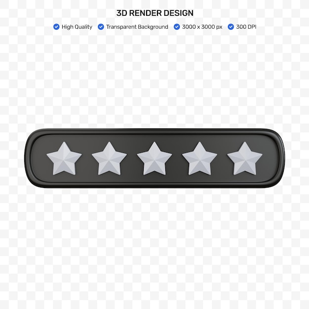 3d rendering gold star rating without star filled isolated