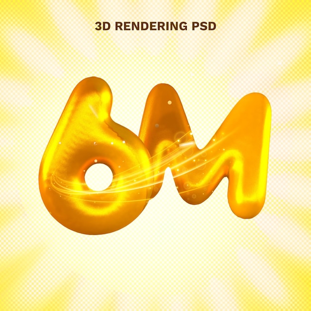 PSD 3d rendering golden bubble