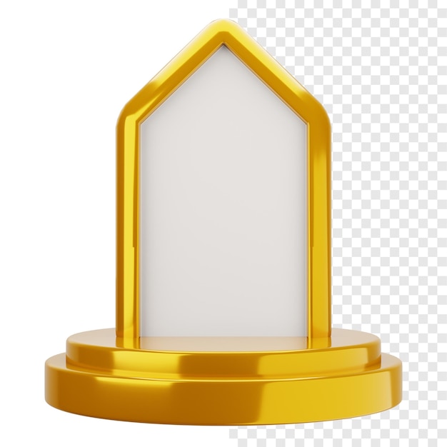 3D Rendering of a Golden Podium