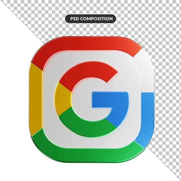 3d-rendering google logo-applicatie geïsoleerd